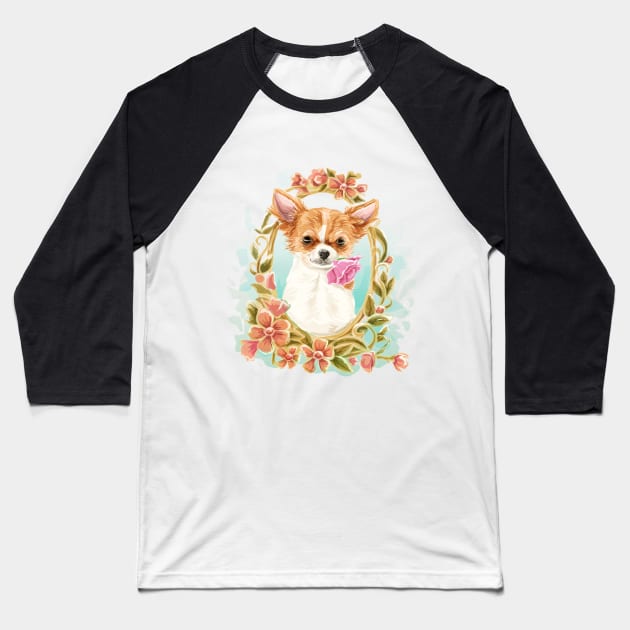 Cihuahua watercolor Baseball T-Shirt by Dilectum